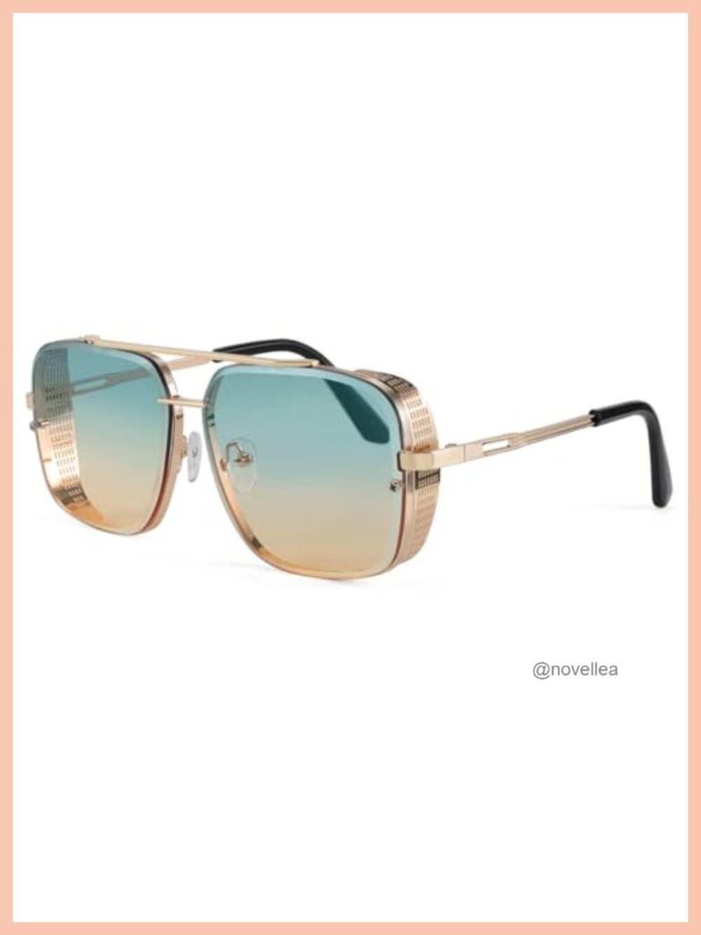 Vintage Square Aviator Sunglasses Polarized UV400 Metal Frame Driving Fishing